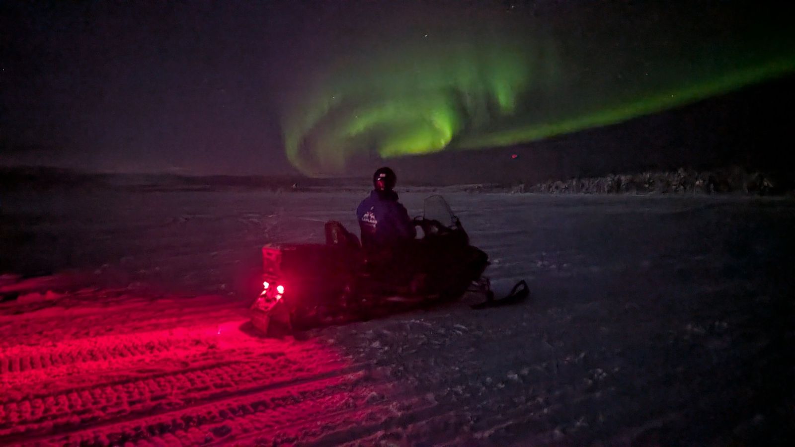 Snowmobile Northern Lights